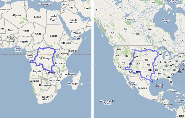 Congo country size comparison